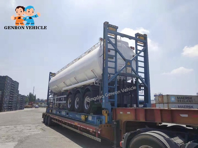 Tri Axles Aluminium Crude Oil 35CBM 35000L Semi Tanker Trailer 15