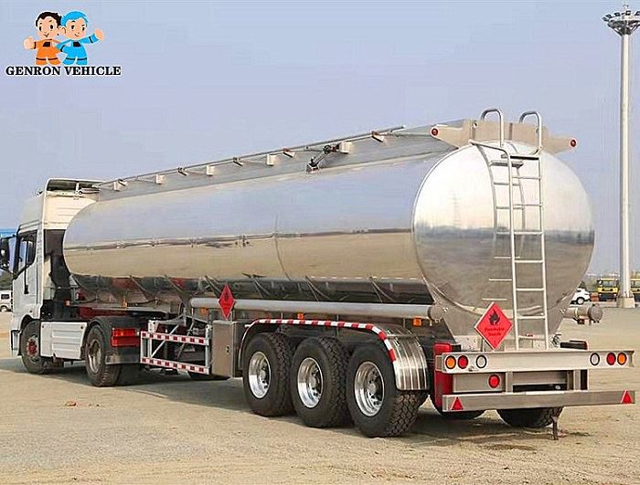 Mirror Aluminum Fuel Tanker Semi Trailer