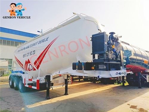 35CBM Lime Tank Powder Semi Trailer For Ethiopia