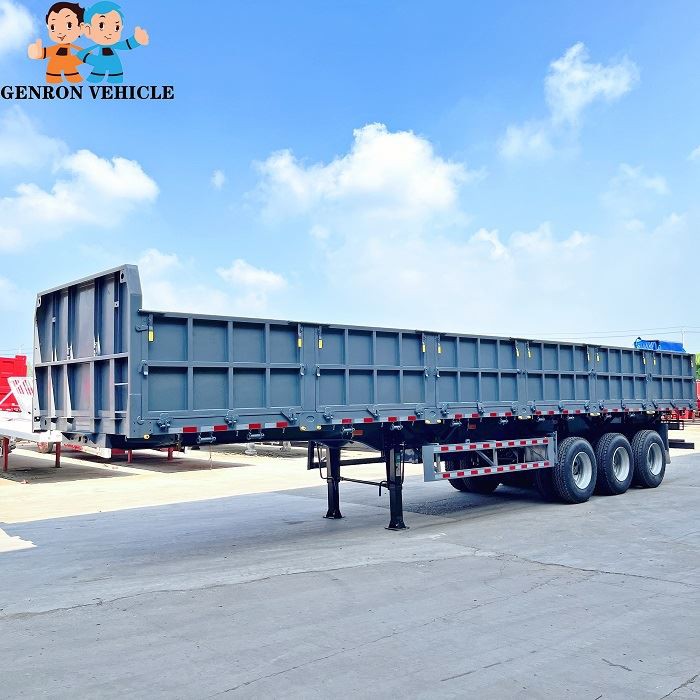 60T Capacity 1000mm Side Wall Side Tipper Trailer